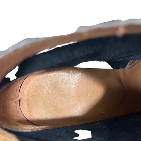 Anthropologie Schuler & Sons Philadelphia Wedge Booties Boots Embossed Black 7.5 - Picture 5 of 9